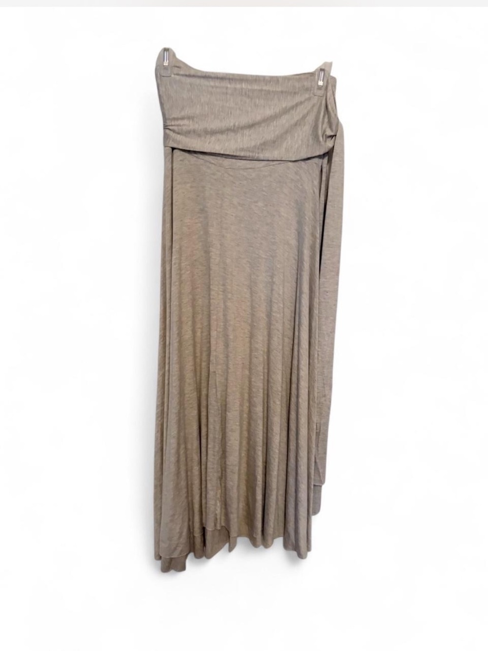 Elan Taupe Maxi Skirt with Draped Waistband